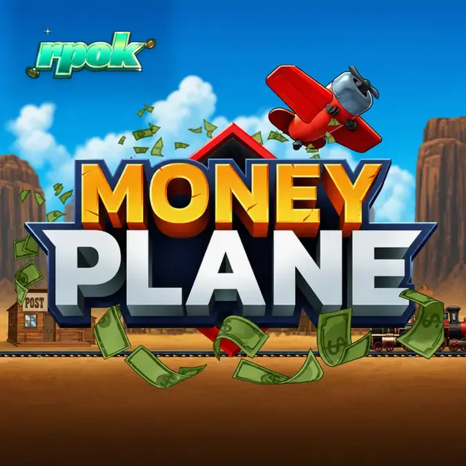 Tampilan visual permainan Money Plane dengan elemen pesawat dan tema Money Train.